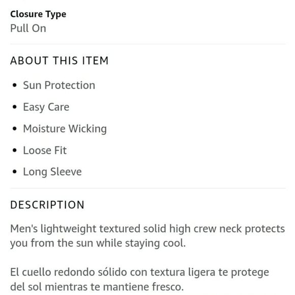 PGA TOUR Men's UPF 50 Solar Block Long Sleeve Golf Crew Shirt Small NEW in Box. - Picture 5 of 7